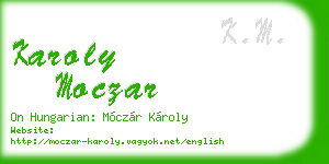 karoly moczar business card